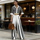 🎁Neuwaren 60% Rabatt💥Gestreiftes Shirt & weite Hose im Set – bequem & stilvoll für den Alltag