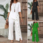 Asymmetrisches Zweiteiler-Set 👗: Asymmetrisches Oberteil + Hose mit einreihiger Knopfleiste — Locker & atmungsaktiv 🛍️