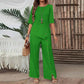Asymmetrisches Zweiteiler-Set 👗: Asymmetrisches Oberteil + Hose mit einreihiger Knopfleiste — Locker & atmungsaktiv 🛍️