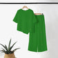 Asymmetrisches Zweiteiler-Set 👗: Asymmetrisches Oberteil + Hose mit einreihiger Knopfleiste — Locker & atmungsaktiv 🛍️