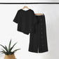 Asymmetrisches Zweiteiler-Set 👗: Asymmetrisches Oberteil + Hose mit einreihiger Knopfleiste — Locker & atmungsaktiv 🛍️