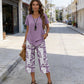 👚 60 % RABATT JETZT! 🔥 Lässiges Set aus Rundhals-Tunika-Top und weit geschnittener Hose – fließendes Design, weicher Stoff und perfekt für jeden Tag 🌸