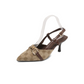 👠✨💃 SONDERANGEBOT – 50 % Rabatt! Pumps mit spitzer Zehenpartie und Metallkette – Stilettoabsatz, Fersenriemen und Monogramm-Print