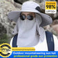 Professioneller Outdoor-Sonnenhut 🛡️ UPF50+ breite Krempe + Gesichtsmaske, atmungsaktives Design, Schutz vor Sonne und Insekten, die erste Wahl für Sommerwanderungen 🥾