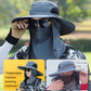 Professioneller Outdoor-Sonnenhut 🛡️ UPF50+ breite Krempe + Gesichtsmaske, atmungsaktives Design, Schutz vor Sonne und Insekten, die erste Wahl für Sommerwanderungen 🥾