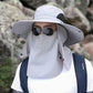 Professioneller Outdoor-Sonnenhut 🛡️ UPF50+ breite Krempe + Gesichtsmaske, atmungsaktives Design, Schutz vor Sonne und Insekten, die erste Wahl für Sommerwanderungen 🥾