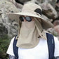 Professioneller Outdoor-Sonnenhut 🛡️ UPF50+ breite Krempe + Gesichtsmaske, atmungsaktives Design, Schutz vor Sonne und Insekten, die erste Wahl für Sommerwanderungen 🥾