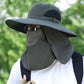 Professioneller Outdoor-Sonnenhut 🛡️ UPF50+ breite Krempe + Gesichtsmaske, atmungsaktives Design, Schutz vor Sonne und Insekten, die erste Wahl für Sommerwanderungen 🥾