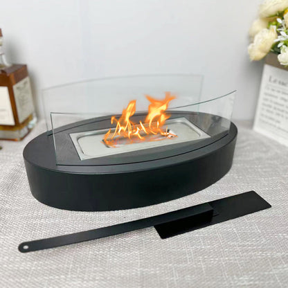 🔥✨ Rauch- und geruchloser Kamin | Elegante ovale Glaskuppel · Tragbar und leicht · Leicht zu entzündendes Bioethanol · Romantische Atmosphäre