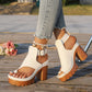 👡50 % RABATT✨ Sandalen mit offenem Zehenbereich und klobigem Absatz | Stabiler Absatz · Atmungsaktives, durchbrochenes Design · Verstellbare Fesselriemen · Rutschfeste Gummisohle · Vielseitiger Sommerlook