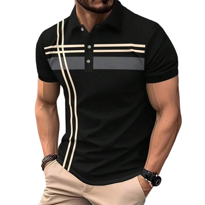 👕 50% RABATT! 🌞 Golf-Kurzarmhemd mit Streifen – lässig & funktional – Atmungsaktiv, leicht & perfekt für Golf, Büro oder heiße Sommertage ⛳