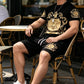 👕 JETZT 50 % RABATT! 👑 Herren-T-Shirt- und Shorts-Set mit Goldwappen-Print – Stylisch, atmungsaktiv und perfekt für lässige Sommertage oder sportliche Looks 🩳