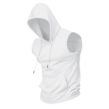 🔥 Ärmelloses Sport-Hoodie💧 Feuchtigkeitstransportierend · Schnell trocknend und scheuerfest🧢 Mit Kapuze, sonnen- und windabweisend · 🏋️ Ideal für Krafttraining, Laufen und Freizeit