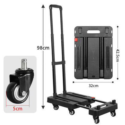 🛒 50% RABATT! 🚛 Faltbare Sackkarre – 150 kg Tragkraft & leise PU-Räder – Teleskopgriff & Sicherheitsriegel – kompakt & platzsparend 💪🔇📦✨