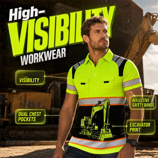 🚜【Limitierter 50‑%‑Rabatt!】 Herren Bagger-Grafik T-Shirt – Lässig & Robust ☀️