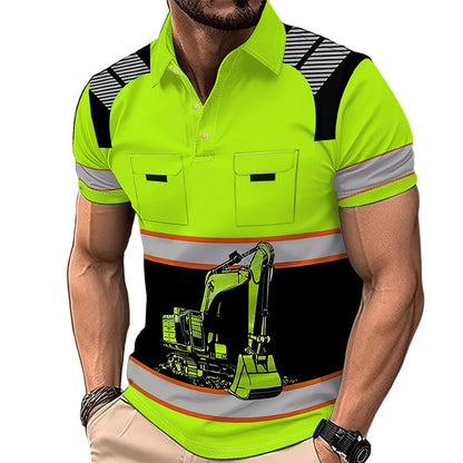 🚜【Limitierter 50‑%‑Rabatt!】 Herren Bagger-Grafik T-Shirt – Lässig & Robust ☀️