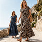 🐆 50 % RABATT! 👗 Maxikleid für Damen mit Leopardenmuster und Taschen, lässiges langes Kleid mit kurzen Ärmeln – Bequem