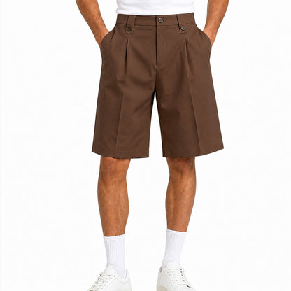 👔 50 % RABATT! 🩳 Kurze Herren-Anzughose mit weitem Beinausschnitt im Casual-Stil – Bequeme Alltagskleidung