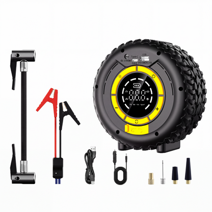 🚗 50 % Rabatt – 4-in-1 Starthilfe & Reifenfüller – 2000 A, 23 L/min, 8000 mAh, digitales Display & automatische Abschaltung – für Auto & Motorrad 🔋⚡