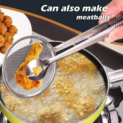 🍳🔥50 % RABATT! 2-in-1-Küchenzange – Löffel und Sieb in einem. Aus Edelstahl, perfekt zum Frittieren, Abseihen und Servieren 💪✨