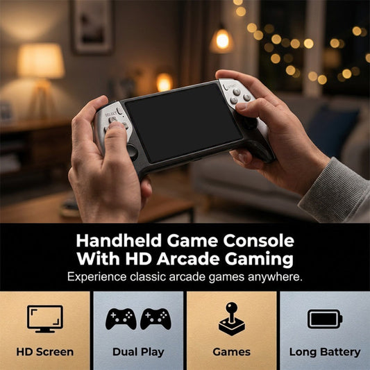 🎮🕹️ 50 % RABATT! Handheld-Spielkonsole – Zweispieler-Kampfmodus, ergonomischer Griff. 5-Zoll-HD-Bildschirm, lange Akkulaufzeit. Retro-Spaß für unterwegs! ✨🔋