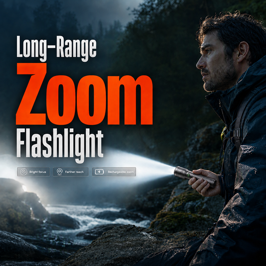 🔥50 % RABATT🔦 Wiederaufladbare Taschenlampe mit Zoomfunktion – einstellbarer Lichtstrahl für Camping, Reparaturen zu Hause und Notfälle
