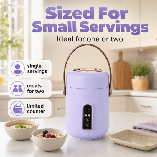 🍲50 % RABATT! Multifunktionaler 1-Liter-Elektrotopf – Antihaft-Keramikbeschichtung, Wärmeisolierung bis zu 8 Stunden & 360°-Heizung für gesundes und leises Kochen überall 🏆✨