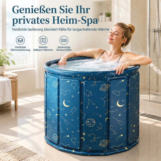 ✨ JETZT 50 % RABATT ✨Tragbare, faltbare Badewanne für Erwachsene: große, dickwandige, wärmeisolierende Badewanne mit Kissen und Ablaufschlauch