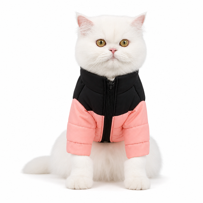 Warmer Wintermantel für Hunde mit Farbblock-Design und Polsterung für kleine, mittlere und große Hunde sowie Katzen